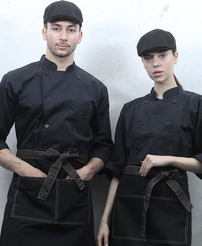 KO-1321  7부조리복 검정 더블단추