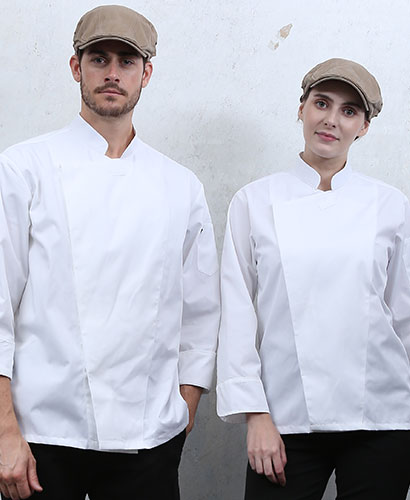 CD-77 NEW 백색 속단추 조리복  ㅡㅡ(안쪽망사) ㅡㅡ(긴팔/칠부겸용) (5)