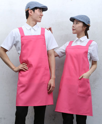 AP-56 면혼방 핑크 단색앞치마