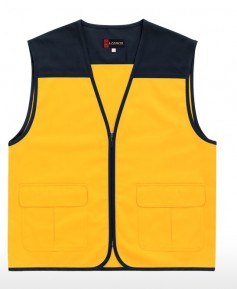 CJ-LD21 곤색/노랑 V넥 조끼