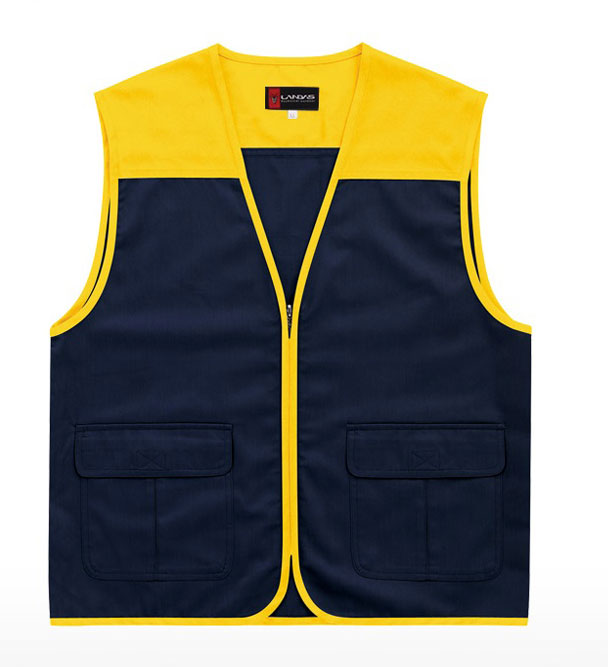 CJ-LD21 노랑/네이비 V넥 조끼
