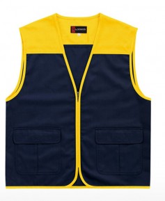 CJ-LD21 노랑/네이비 V넥 조끼