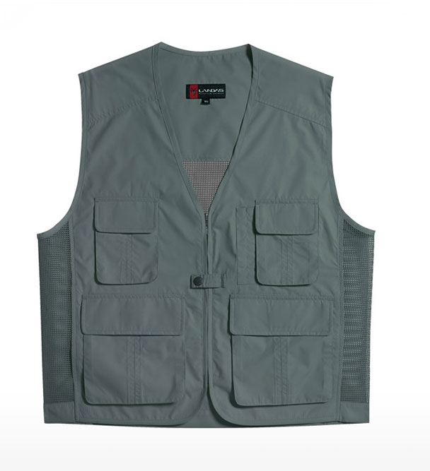 CJ-LD320 V넥 그레이뒤망사 조끼