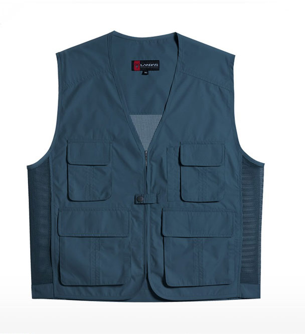 CJ-LD320 V넥 스틸블루 뒤망사 조끼