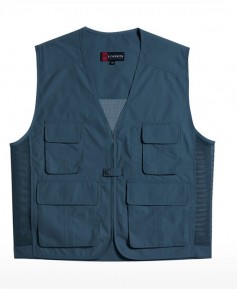 CJ-LD320 V넥 스틸블루 뒤망사 조끼