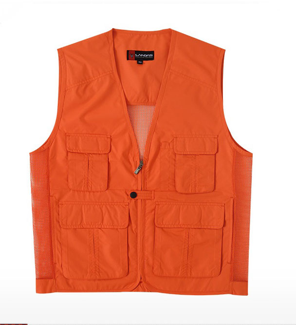 CJ-LD320 V넥 오렌지뒤망사 조끼
