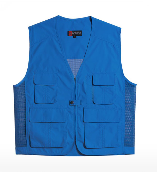 CJ-LD320 V넥 블루 뒤망사 조끼