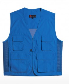 CJ-LD320 V넥 블루 뒤망사 조끼