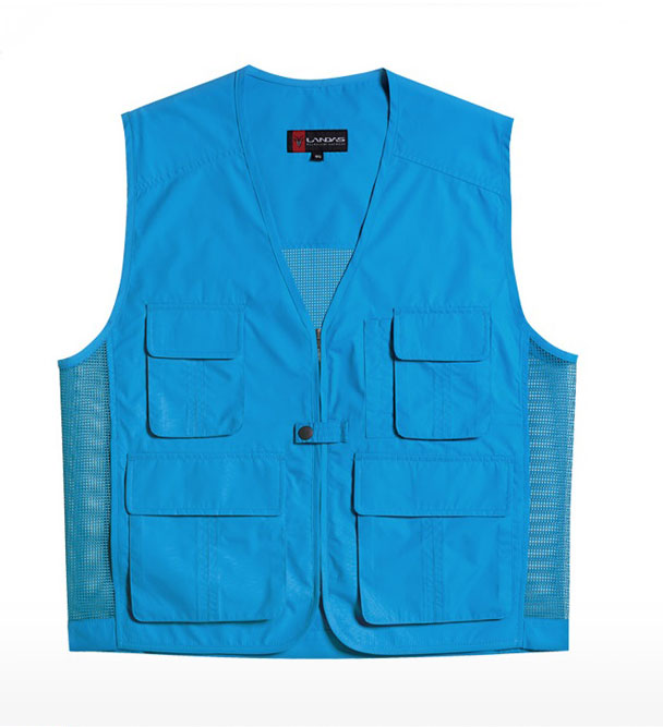 CJ-LD320 V넥 스카이블루 뒤망사 조끼