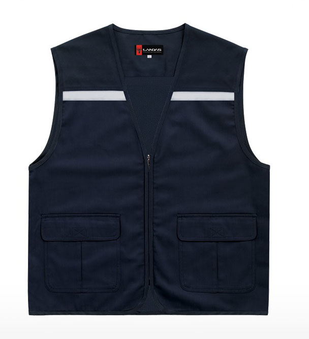 CJ-LD23 네이비 뒤망사 V넥 조끼