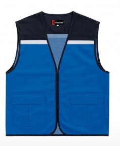 CJ-LD23 블루 뒤망사 V넥 조끼