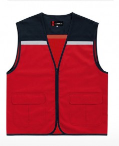 CJ-LD23 빨강 뒤망사 V넥 조끼