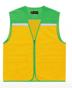 CJ-LD23 그린/노랑 V넥 조끼