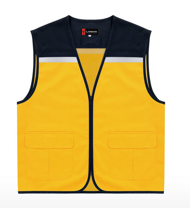 CJ-LD23 노랑/네이비 V넥 조끼