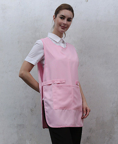 AP-937 양옆트임 핑크 원피스앞치마＃  (폴리원단)