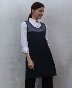 AP-941 네이비 망사 원피스 앞치마