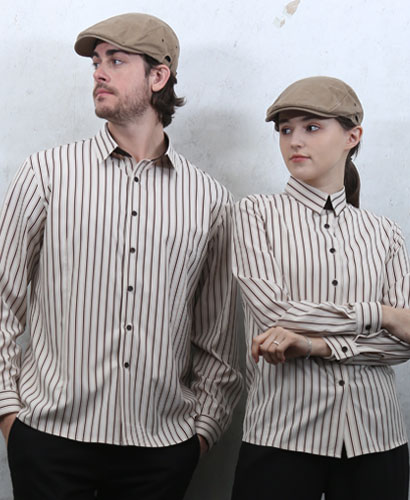 Y-809 긴팔 베이지 커피스트라이프