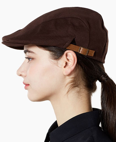 C-549 커피 가죽조절끈 헌팅캡