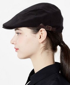 C-549 검정 가죽조절끈 헌팅캡