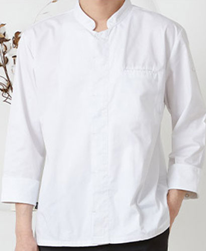 KO-180-2  백색 히든스냅 조리복