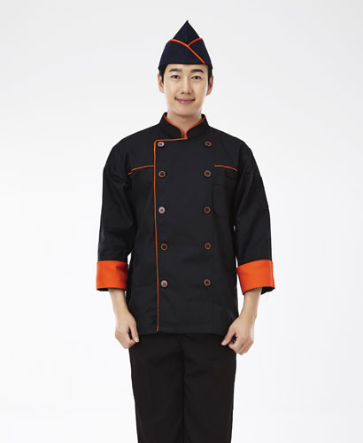 CO-014 검정 주황띠 조리복