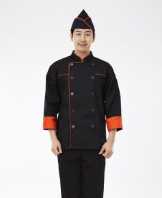 CO-014 검정 주황띠 조리복