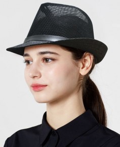 C-606S 블랙 메쉬 페도라