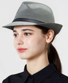 C-610S 그레이 메쉬 페도라