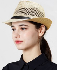 C-608S 베이지 메쉬 페도라