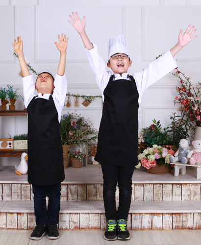 K-34 검정 목걸이 앞치마