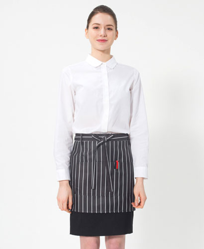 AP-4318 검정스트라이프 랩형앞치마ㅡㅡㅡ((폴리))
