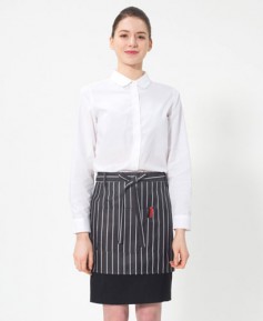 AP-4318 검정스트라이프 랩형앞치마ㅡㅡㅡ((폴리))