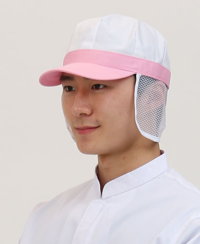 C-137-1 분홍챙 귀망사 식품모자
