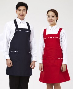 AP-607 띠배색 엉덩이덮개형 앞치마