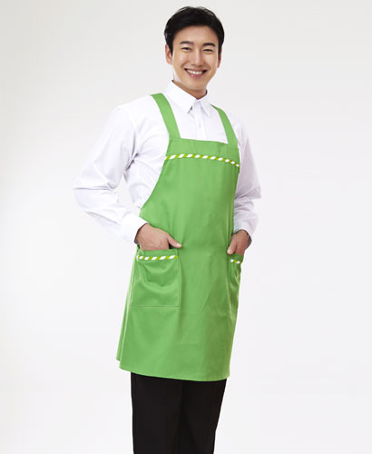 AP-608  띠배색 엉덩이덮개형 앞치마