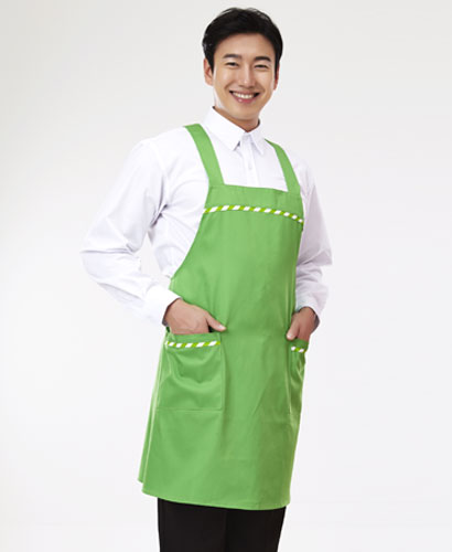 AP-608  띠배색 엉덩이덮개형 앞치마