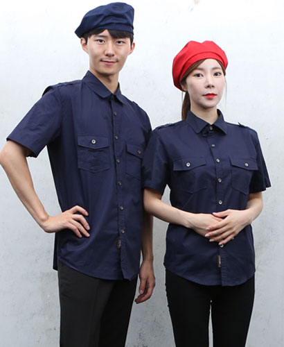 Y-859 네이비 무지 캐쥬얼 남방