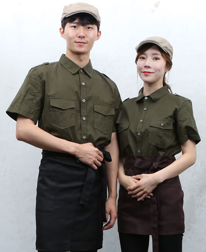 Y-861 카키 무지 캐쥬얼 남방