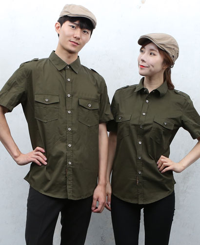 Y-861 카키 무지 캐쥬얼 남방