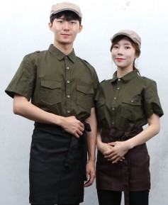 Y-861 카키 무지 캐쥬얼 남방