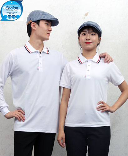 T-30 백색 쿨론3선 에리티셔츠 ㅡㅡㅡ(주머니 없음)