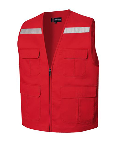CJ-LD25 적색 V넥 뒤반사판 주차 조끼