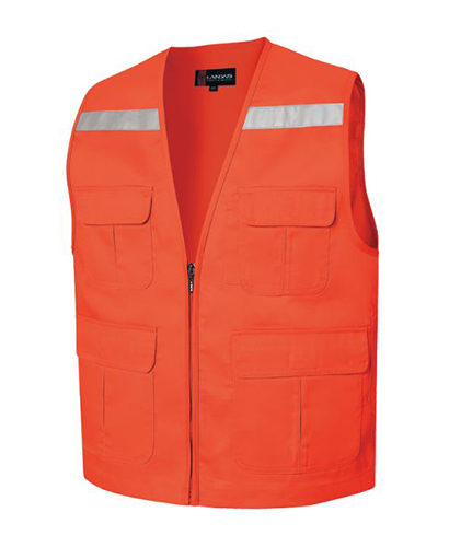 CJ-LD25 오렌지 V넥 뒤반사판 주차 조끼