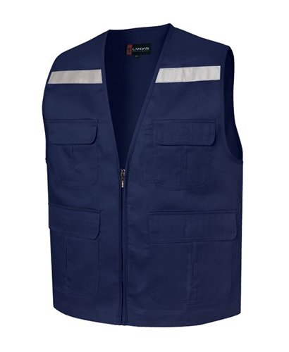 CJ-LD25 곤색 V넥 뒤반사판 주차 조끼