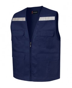 CJ-LD25 곤색 V넥 뒤반사판 주차 조끼