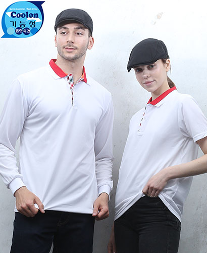 T-2 49 백색 기능성 애리배색 체크ㅡㅡ(주머니 없음 )