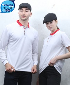 T-2 49 백색 기능성 애리배색 체크ㅡㅡ(주머니 없음 )