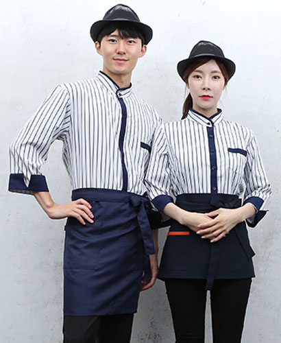 Y-739 칠부 네이비차이나줄지 셔츠