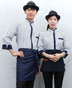 Y-739 칠부 네이비차이나줄지 셔츠