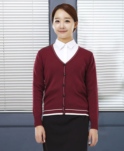 G-69 와인 스테치 가디건 (여성용)